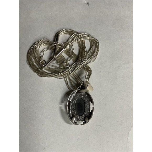 Sterling Southwestern Channel Inlay Pendant with Chain in top condition - Picture 4 of 6